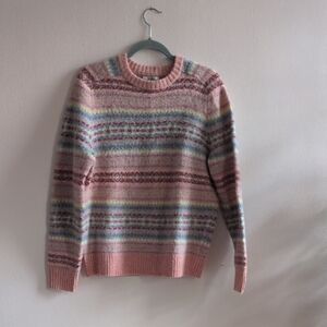 J. Crew Pastel Striped Crew Neck Sweater